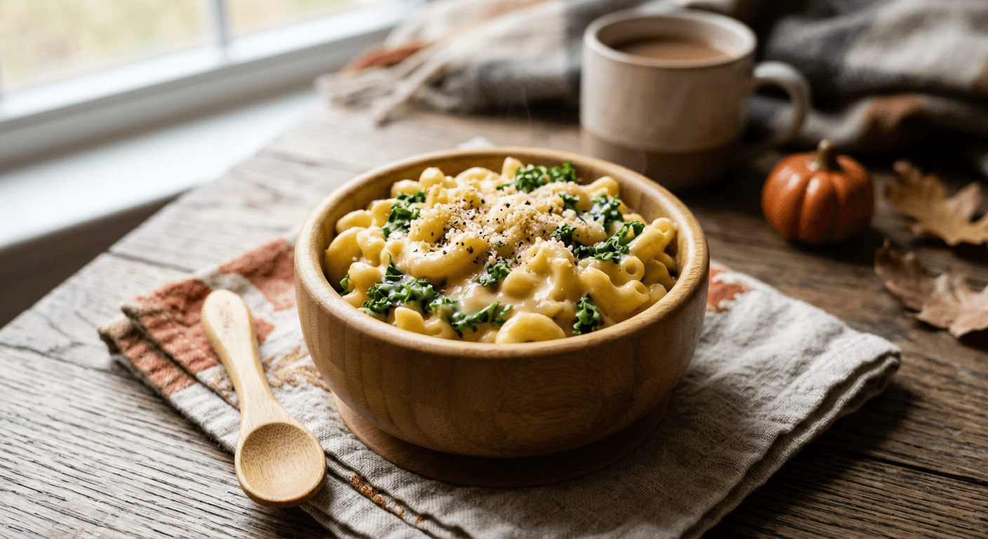 Creamy Autumn Kale Mac & Cheese