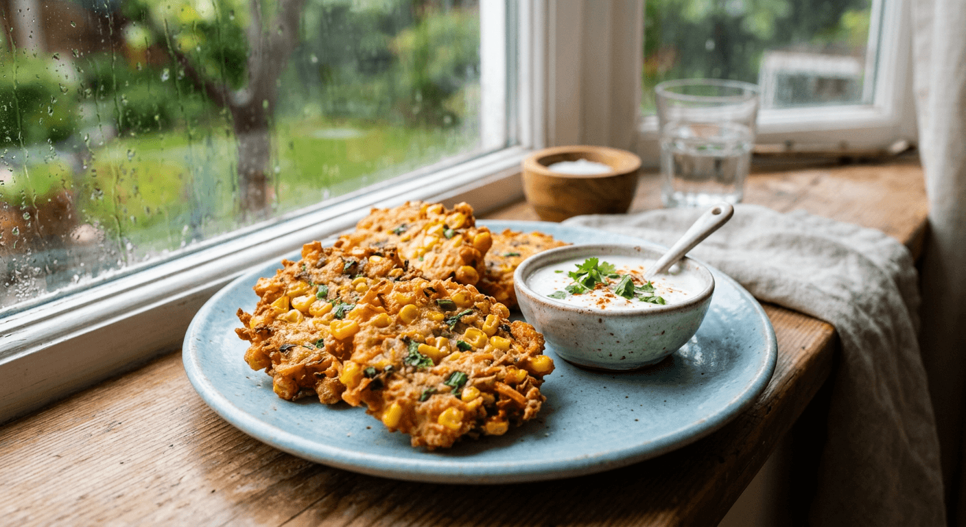 Golden Sweet Corn & Carrot Monsoon Fritters
