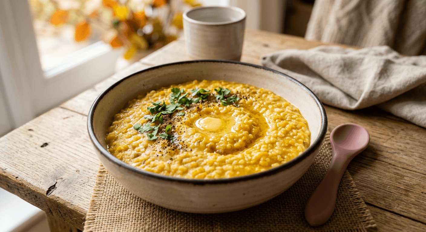 Petit Pot Magique Doré au Potiron et Lentilles