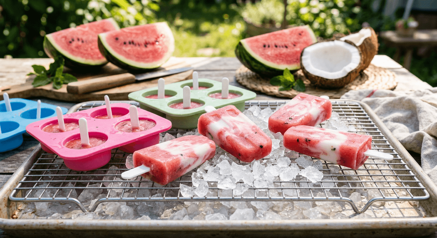 Watermelon Coconut Baby Popsicles