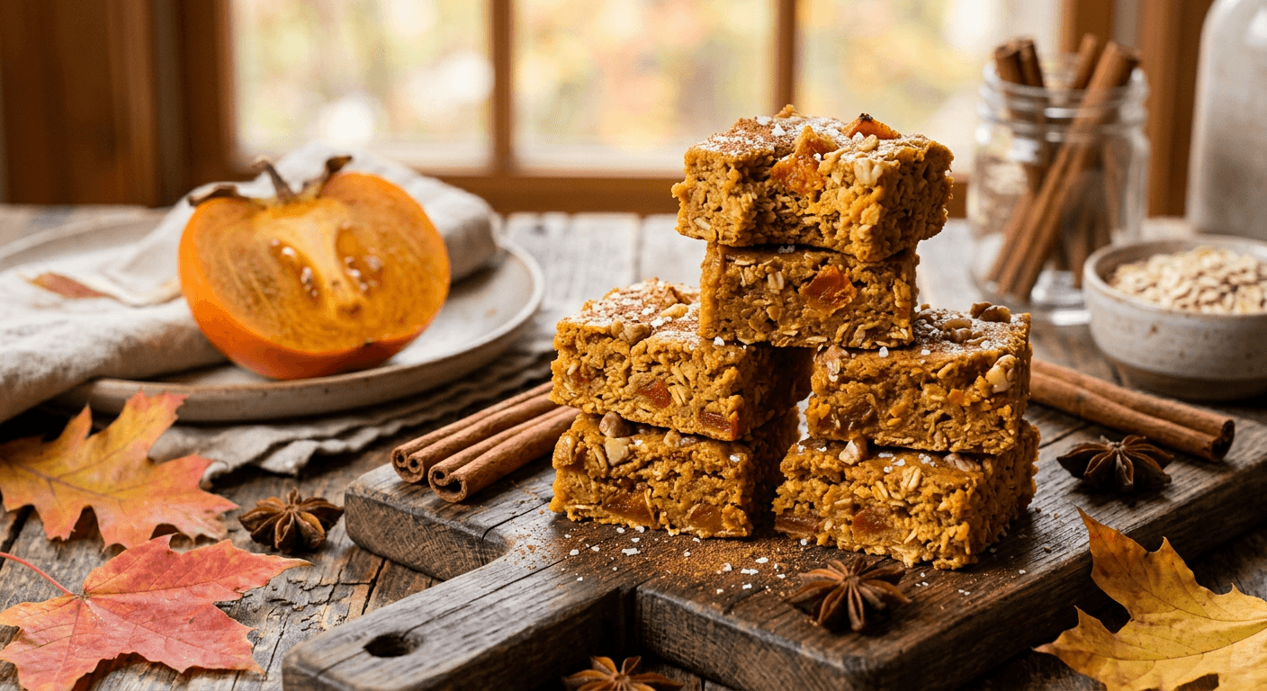 Squishy Autumn Persimmon Oat Bars