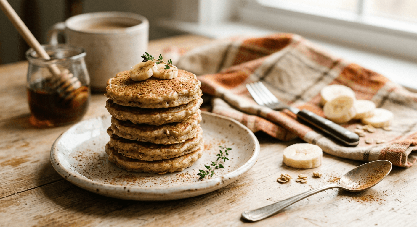 Yummy Banana Oat Mini Pancakes