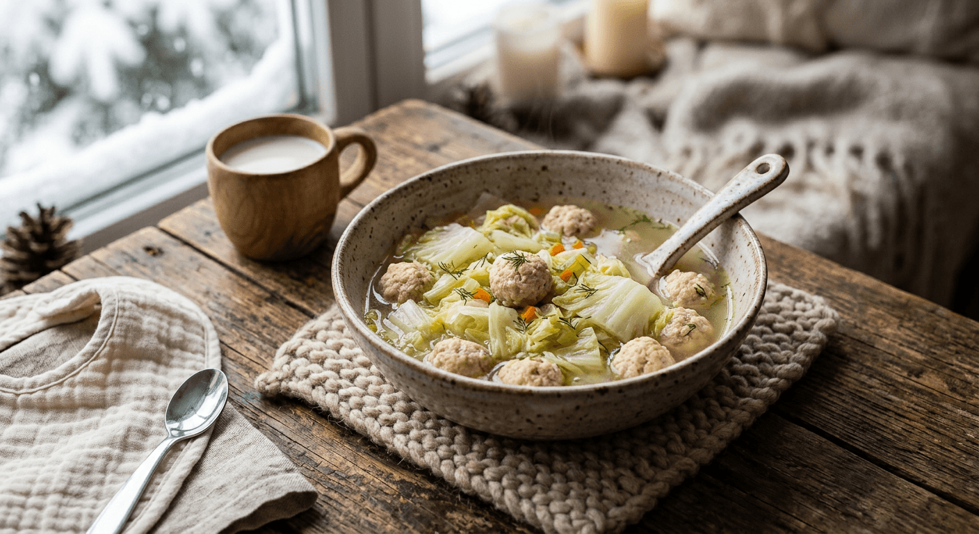 Cozy Winter Napa Cabbage & Chicken Meatballs
